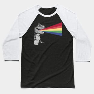 T-Rex Rainbow Ray Blast Baseball T-Shirt